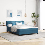 Letto con Box Spring e Materasso Blu Scuro 160x200 cm Velluto