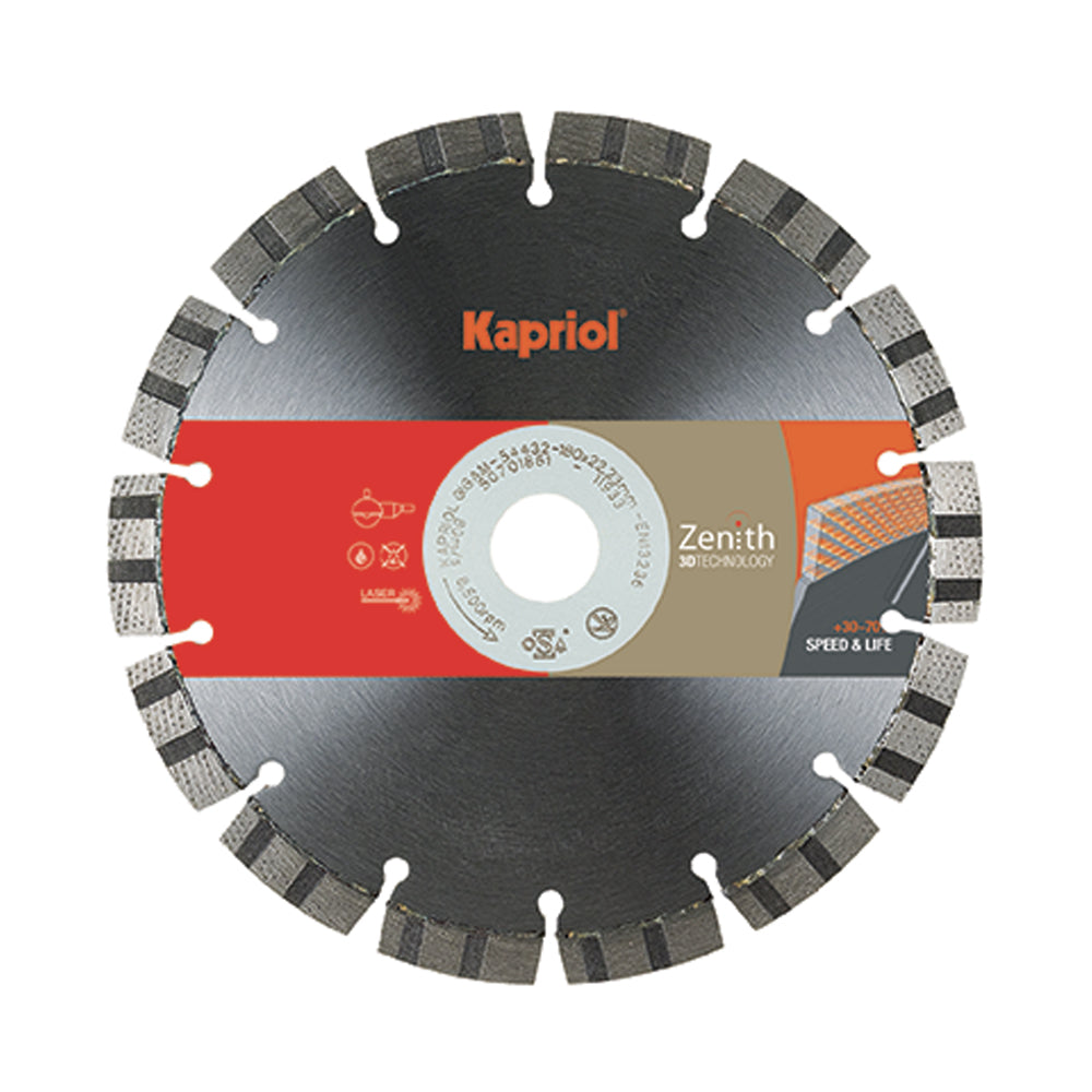 DISCO DIAMANTATO ZENITH 3D GM-BB PER SCANALTURA CEMENTO FLEX Ø150mm KAPRIOL