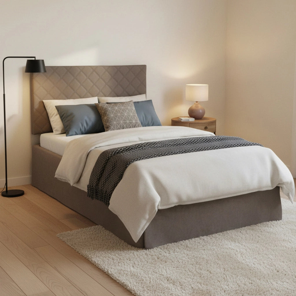 Anas, Letto Piazza e Mezza Sfoderabile Made in Italy, Grigio Tortora