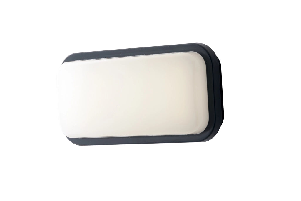 PLAFONIERA LED SHELLY ANTRACITE RETTANGOLARE 15W 1900LM CCT 3000K / 4000K IP65 11,6X6,8X23,6CM