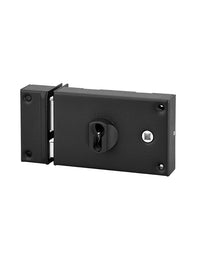 Serratura orizzontale da applicare con quadro maniglia a cilindro , sinistra, 140x88mm, quadro 7mm, nero - THIRARD