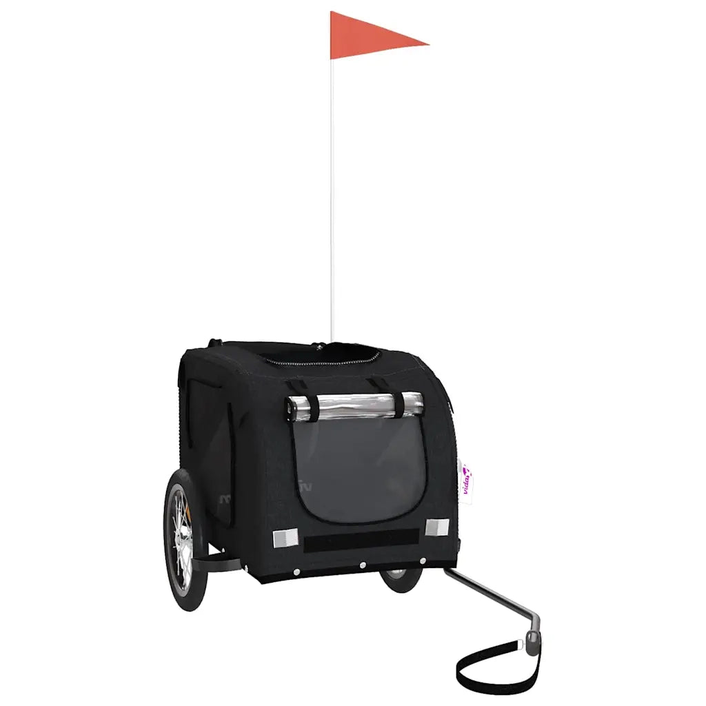Rimorchio da Bici per Animali Nero Oxford e Ferro CFW5603788