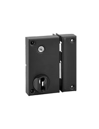 Serratura verticale da applicare doppio cilindro con quadro maniglia , asse 45mm, destra, 75x130mm, nero - THIRARD