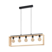 Lampadario Industrial Famborough 5 Luci Metallo Nero
