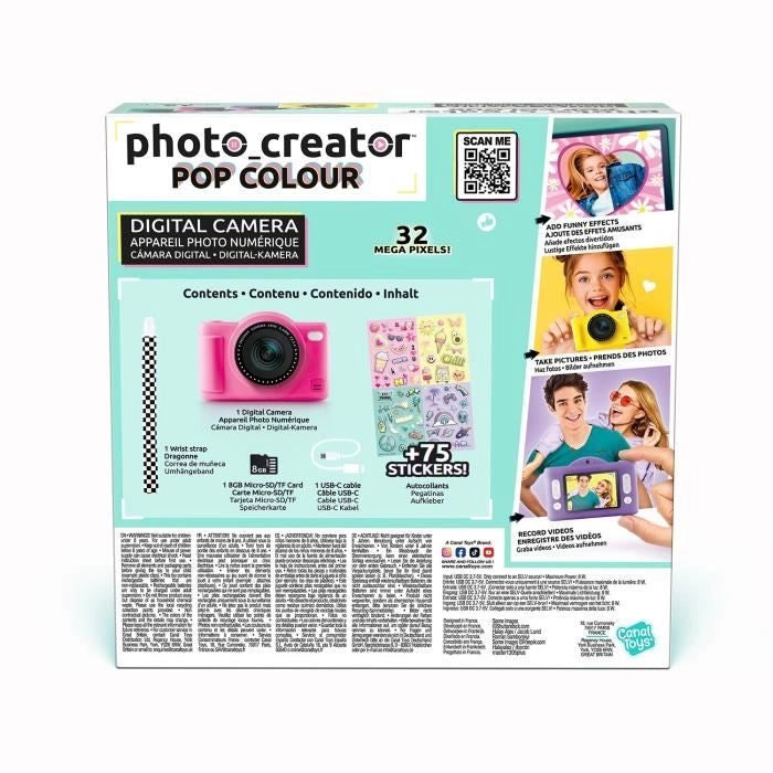 Canal Toys - Photo Creator -Fotocamera digitale pop colore rosa- Con scheda SD da 32 GB inclusa
