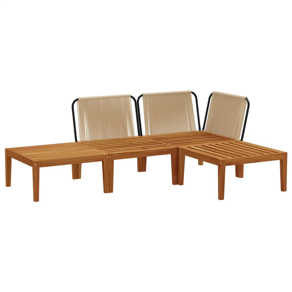 4 pcs Legno massiccio di acacia e corda Naturale 3407763