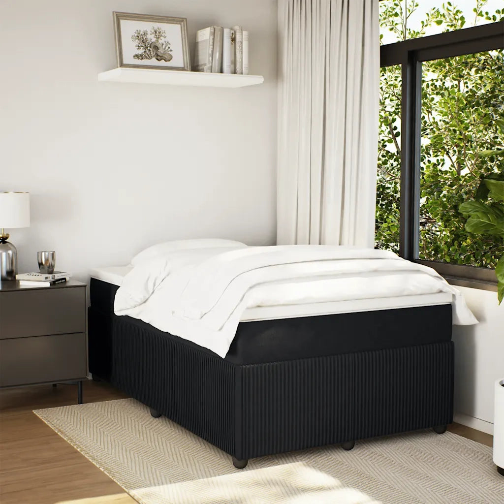 Giroletto a Molle con Materasso Nero 120x200 cm in Velluto 3285634