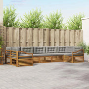 Set di divani da esterno 7 pcs Grigio Naturale e Chiaro