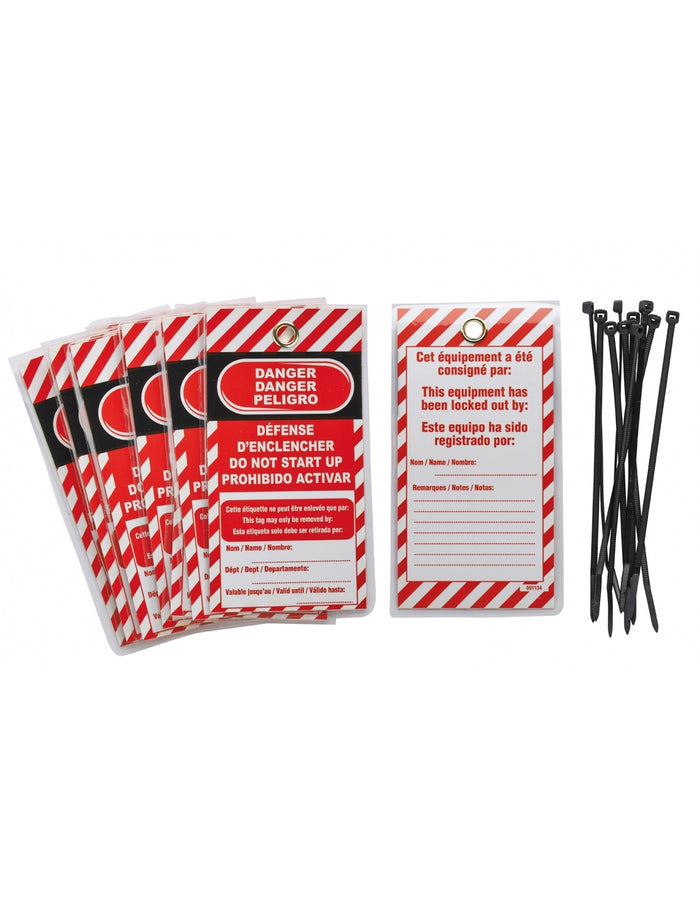 Set di 10 etichette Danger- Défense d'enclencher  FR/EN/ES