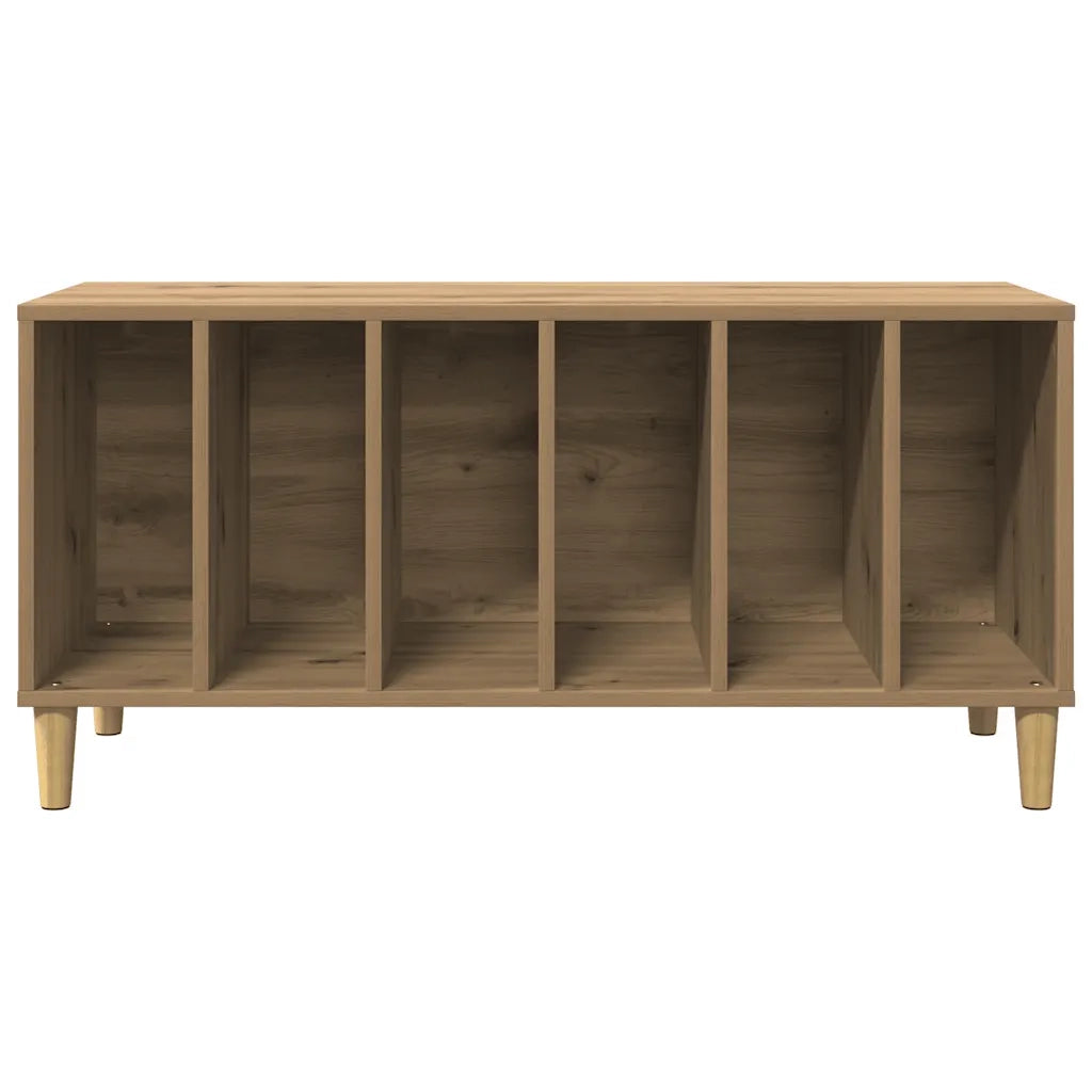 Mobile porta dischi pratico 100 x 38 x 48 cm ampio spazio contenitivo stile classico realizzato a mano in legno di rovere 02_0051063