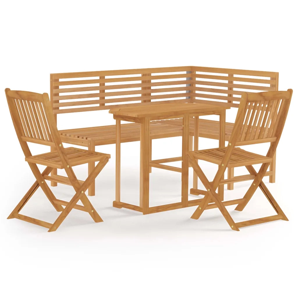 Set da Bistrot 4 pz in Legno Massello di Acacia 3057864