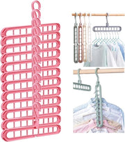 Organizzatore multifunzionale pieghevole - Aiutanti spaziali per risparmiare spazio - Pacchetto da 12 rosa - Per abbigliamento pesante