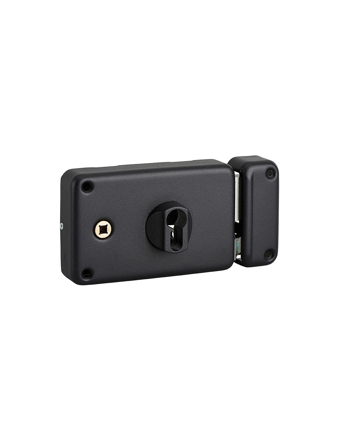 Serratura da applicare doppio cilindro con quadro maniglia , destra , asse 55mm, 140x88mm, nero - THIRARD