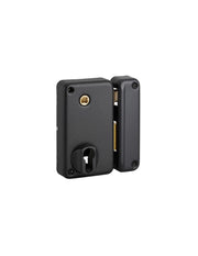 Serratura verticale da applicare doppio cilindro con quadro maniglia, destra , asse 45mm, 75x130mm, nero - THIRARD