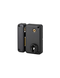 Serratura verticale da applicare doppio cilindro con quadro maniglia , sinistra , asse 45mm, 75x130mm, nero - THIRARD