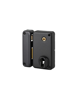 Serratura verticale da applicare doppio cilindro con quadro maniglia , sinistra , asse 45mm, 75x130mm, nero - THIRARD