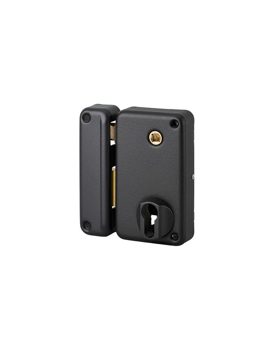 Serratura verticale da applicare doppio cilindro con quadro maniglia , sinistra , asse 45mm, 75x130mm, nero - THIRARD