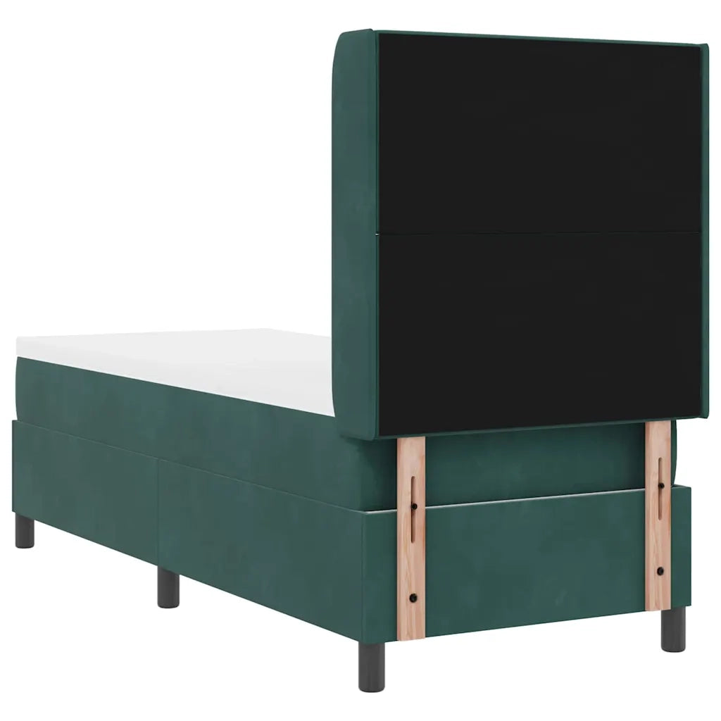 Letto a molle con materasso Verde Scuro 80 x 200 cm Velluto 3342035