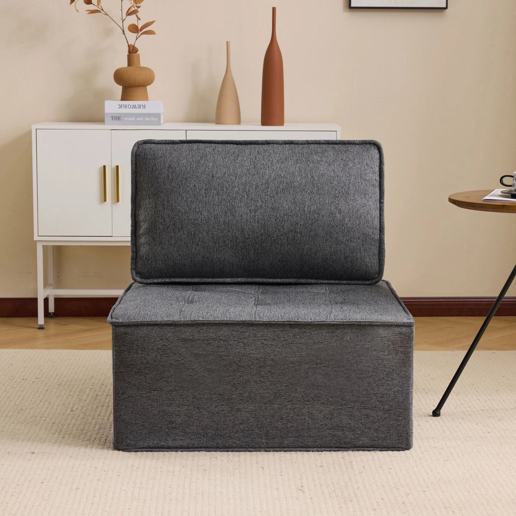 Divano modulare compatto per piccoli spazi con comfort morbido e facile da spostare in legno multistrato grigio scuro