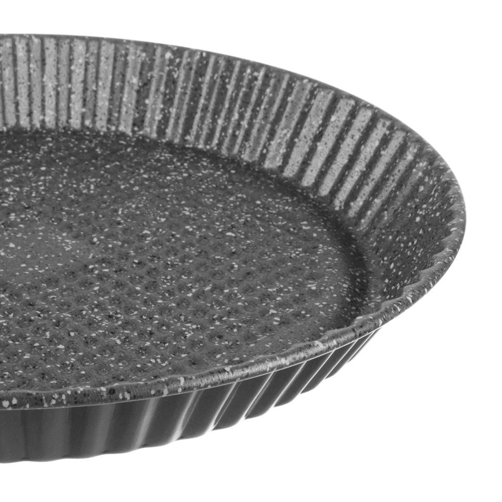 Trade Shop - Teglia Stampo Crostata Tonda Con Bordo Festonata ø28-32 Cm Antiaderente Antigraffio -    -diametro 32cm   -
