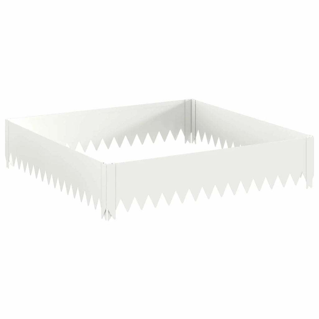 Bordura per Prato 4 pz 100 x 100 x 20 cm Acciaio Bianco 8008962