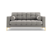 Cosmopolitan Design - Divano "Bali" 2 posti in tessuto strutturato grigio chiaro 