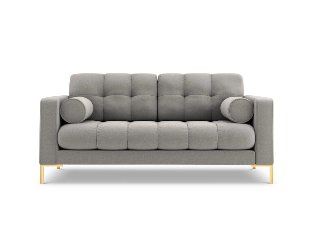 Cosmopolitan Design - Divano "Bali" 2 posti in tessuto strutturato grigio chiaro 