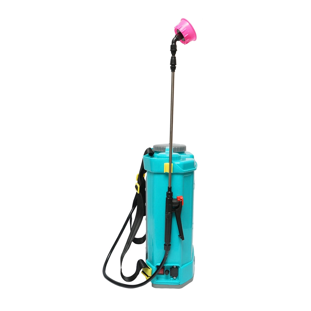 Pompa di spruzzatura, vermorel elettrico con serbatoio da 16L, batteria 12V/8Ah, 4 ugelli, portata 4 l/min, pressione 6.8 bar THOR