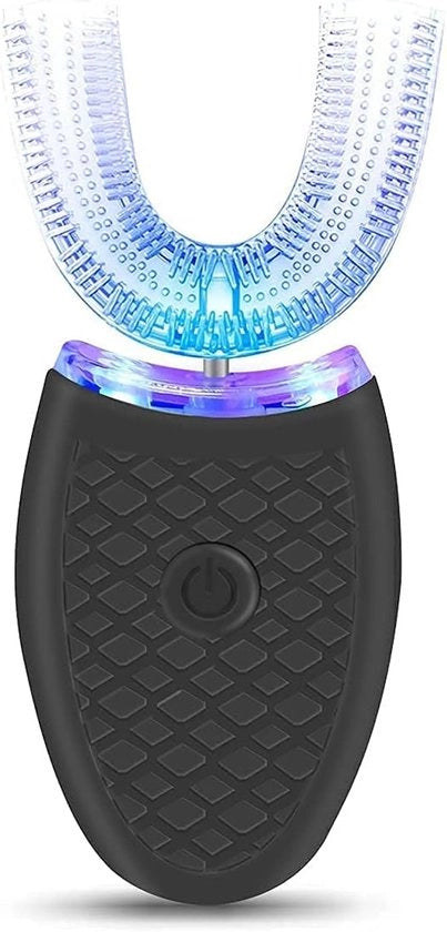 Piastra da Denti 2 in 1 + Kit di Bianchimento - Piastra da Denti a 360 Gradi - Kit di Bianchimento Intelligente - Piastra da Denti + Kit di Bianchimento - Bianchimento dei Denti - Piastra da Denti - Elettrica - Piastra da Denti a 360° - Nero