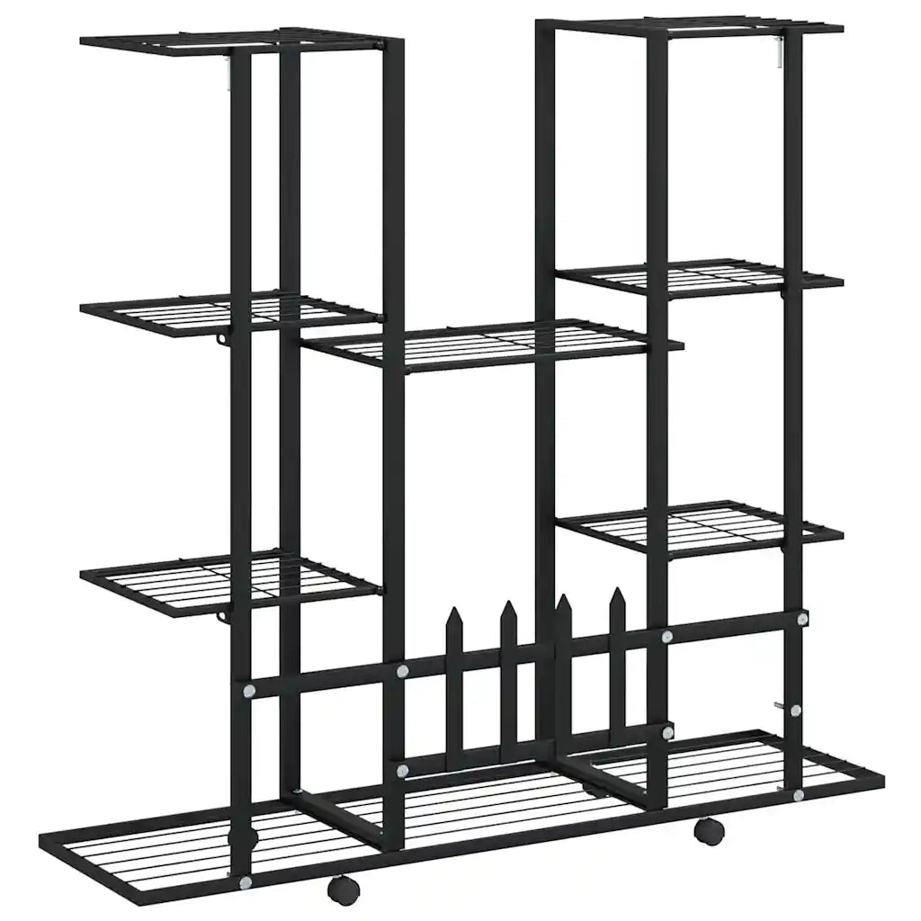 Portafiori con Ruote 94,5x24,5x91,5 cm Ferro Nero 343121
