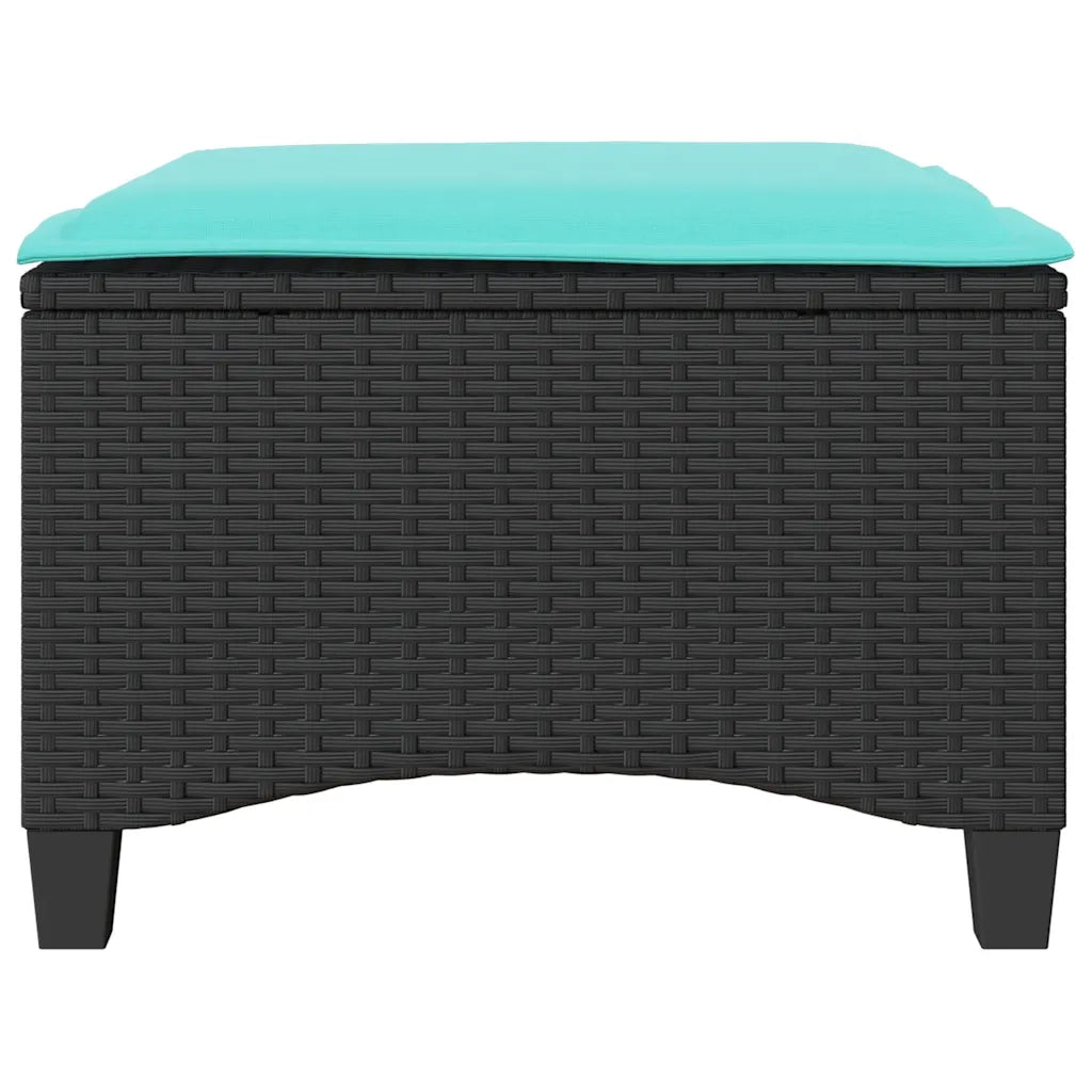Sgabelli Giardino con Cuscini 2 pz Nero 55x55x36 cm Polyrattan 4108253