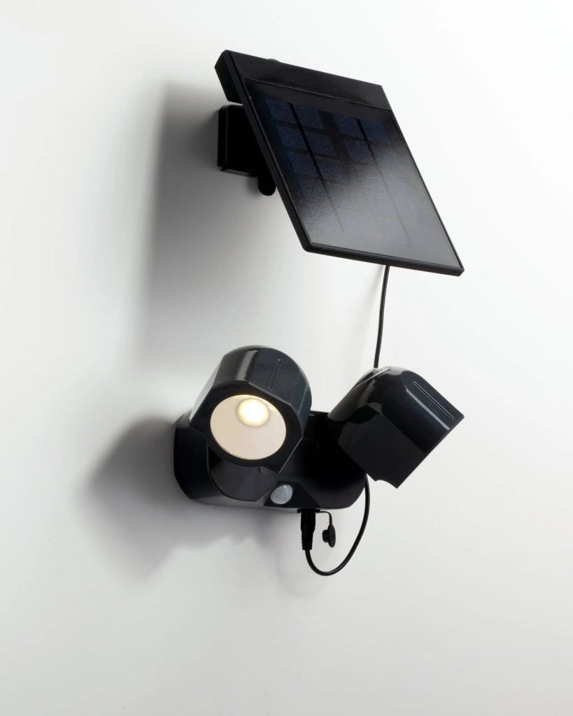 PROIETTORE LED SHIVA ANTRACITE 2 LUCI 3W 230LM 4000K CON PANNELLO SOLARE E SENSORE DI MOVIMENTO IP54 16X7,26X10,95CM