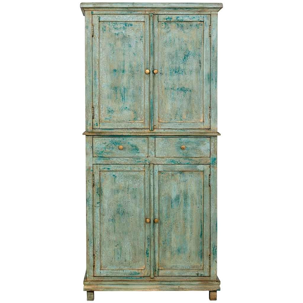 Armadio artigianale in legno turchese 85x40x180h cm