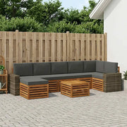 Set di divani da esterno con cuscino 8 pcs Naturale e Antracite 3384668