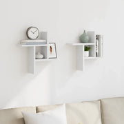 Mensole a Muro 2 pz Bianche 38x12x38 cm in Truciolato 853245