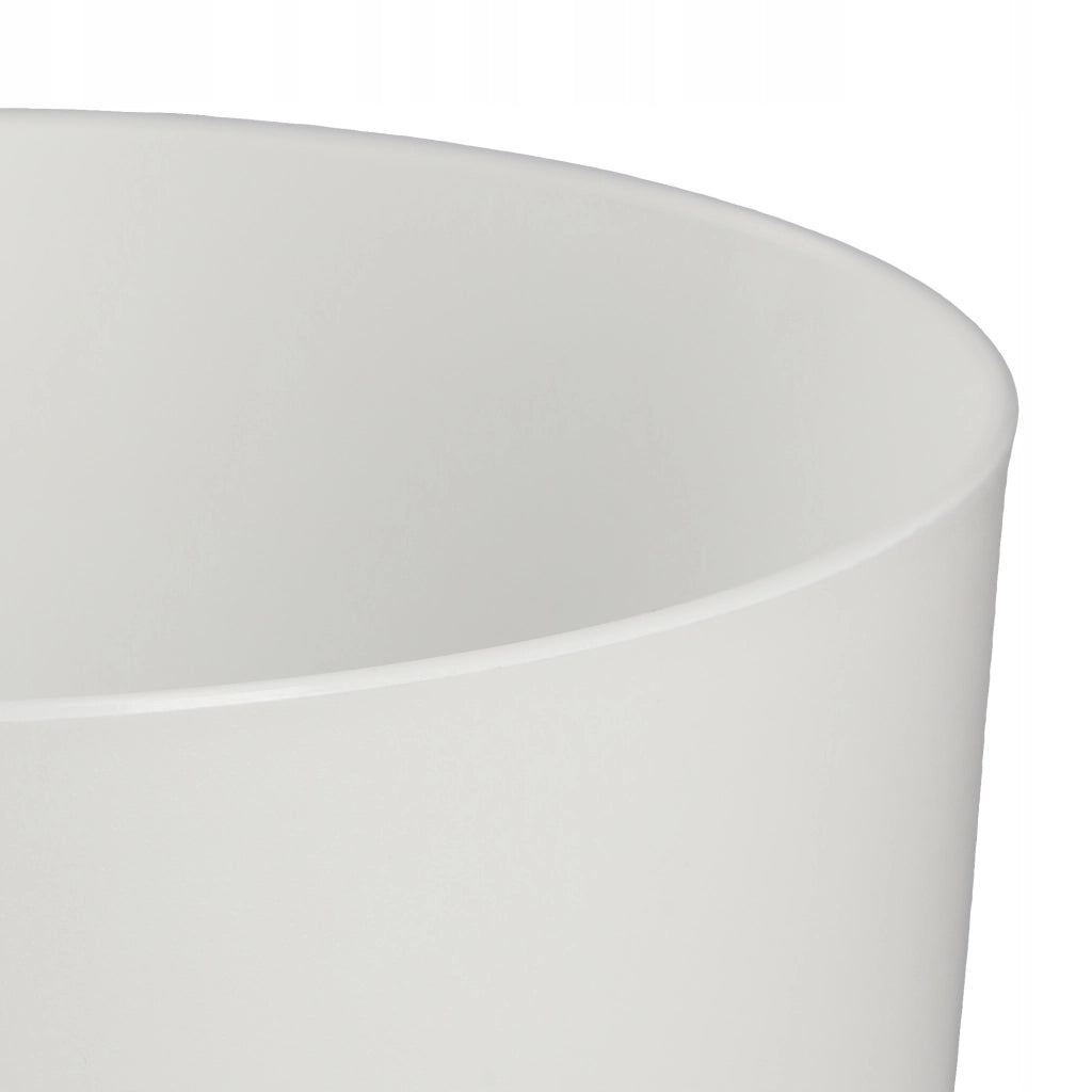 Vaso da fiori KADAX con supporto, coperchio, ciotola rotonda, 17 cm, bianco opaco