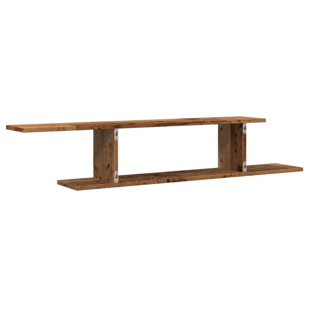 Scaffale TV Parete Legno Antico 125x18x23 cm Legno Multistrato