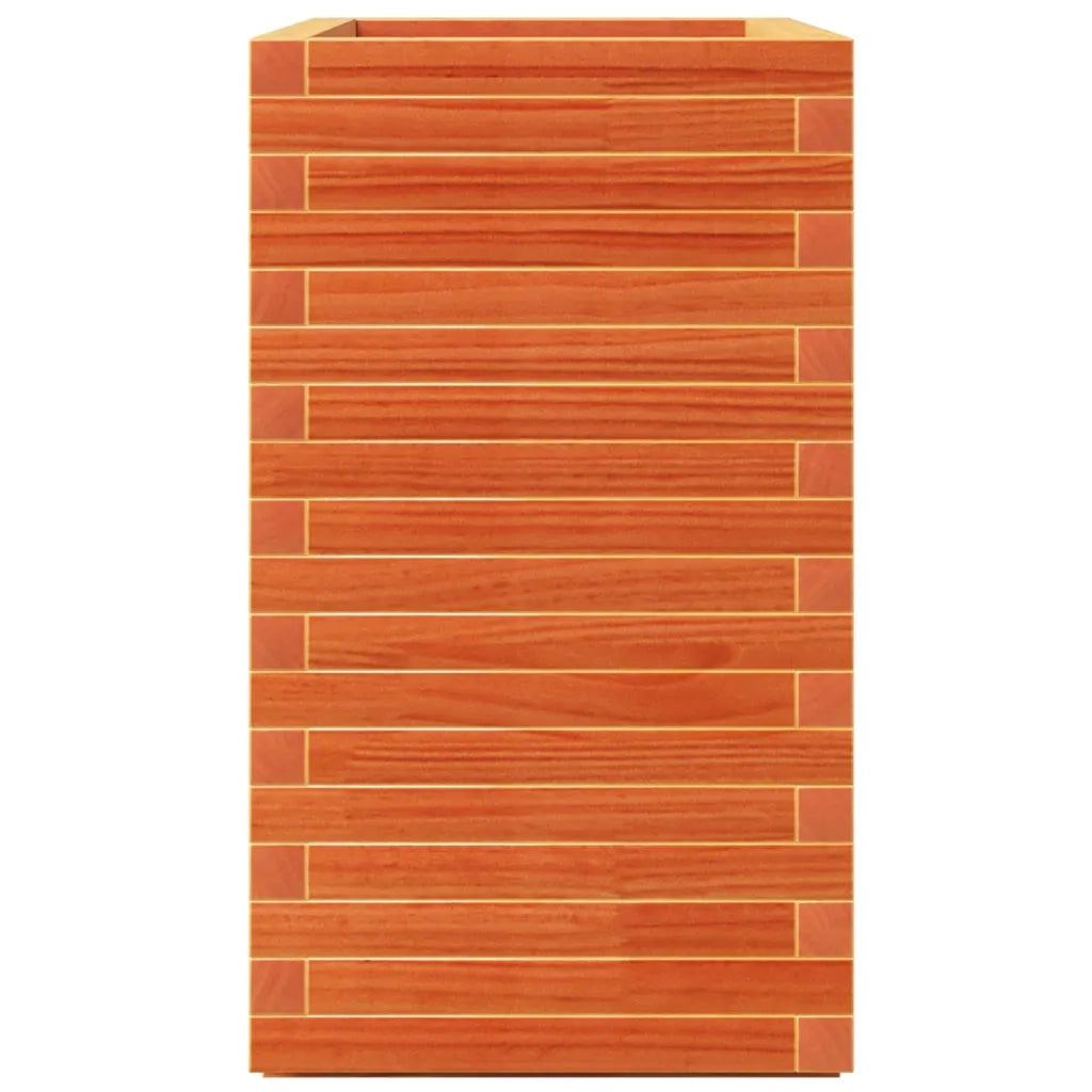 Fioriera Giardino-Vaso da Esterno-Contenitore per Piante Marrone Cera 70x40x72,5cm Legno Massello Pino