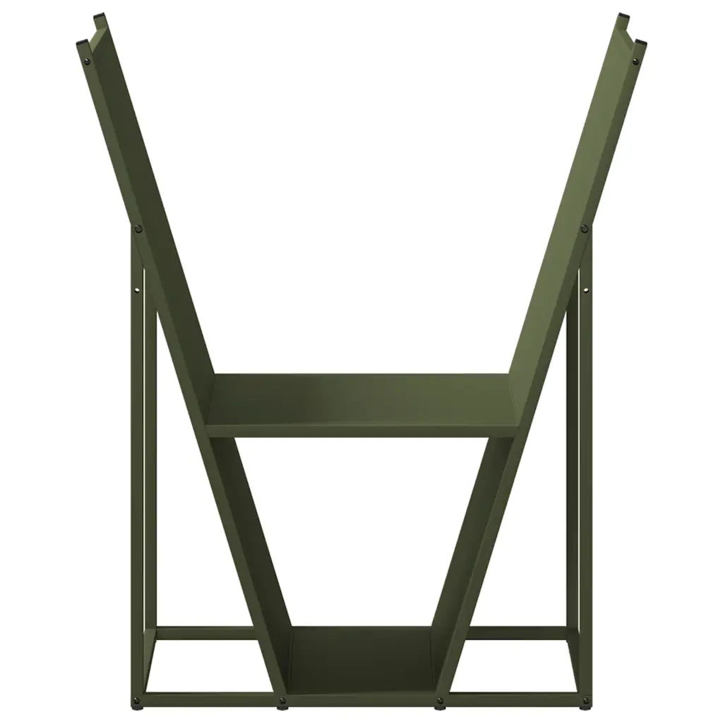 Rastrelliera per Legna da Ardere Verde Oliva 69,5x35x81 cm 864180