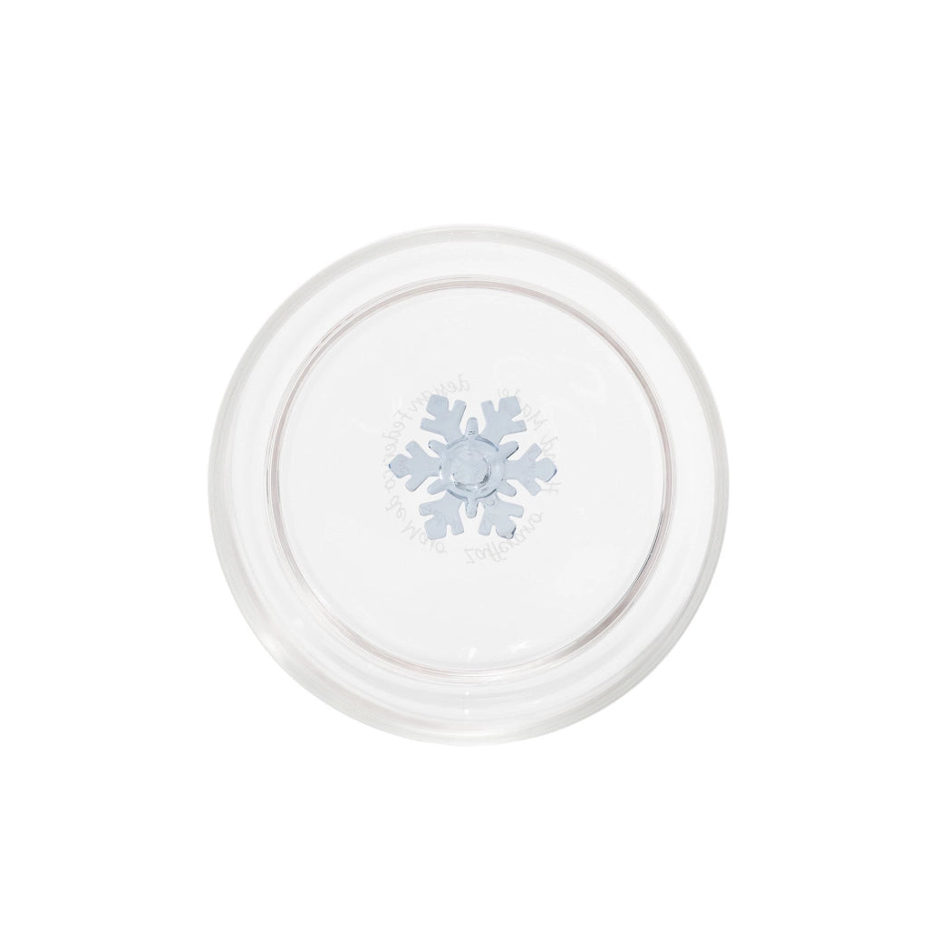 Teca Bicchieri Tumbler Winter Games Set 35cl in vetro borosilicato decoro Fiocco di Neve, artigianato di alta qualità per tavola invernale elegante