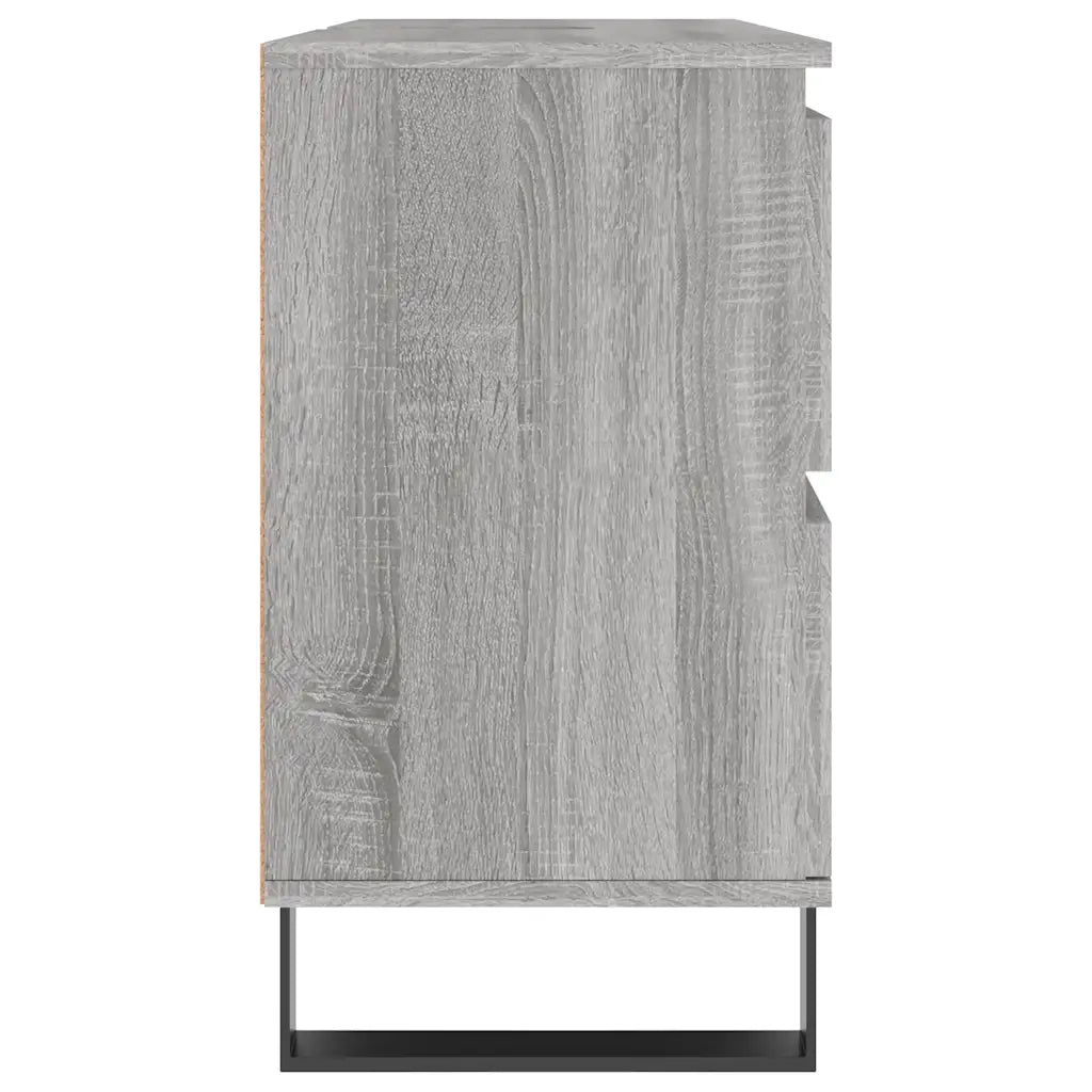 Mobile da Bagno Grigio Sonoma 80x33x60 cm in Legno Multistrato 831666