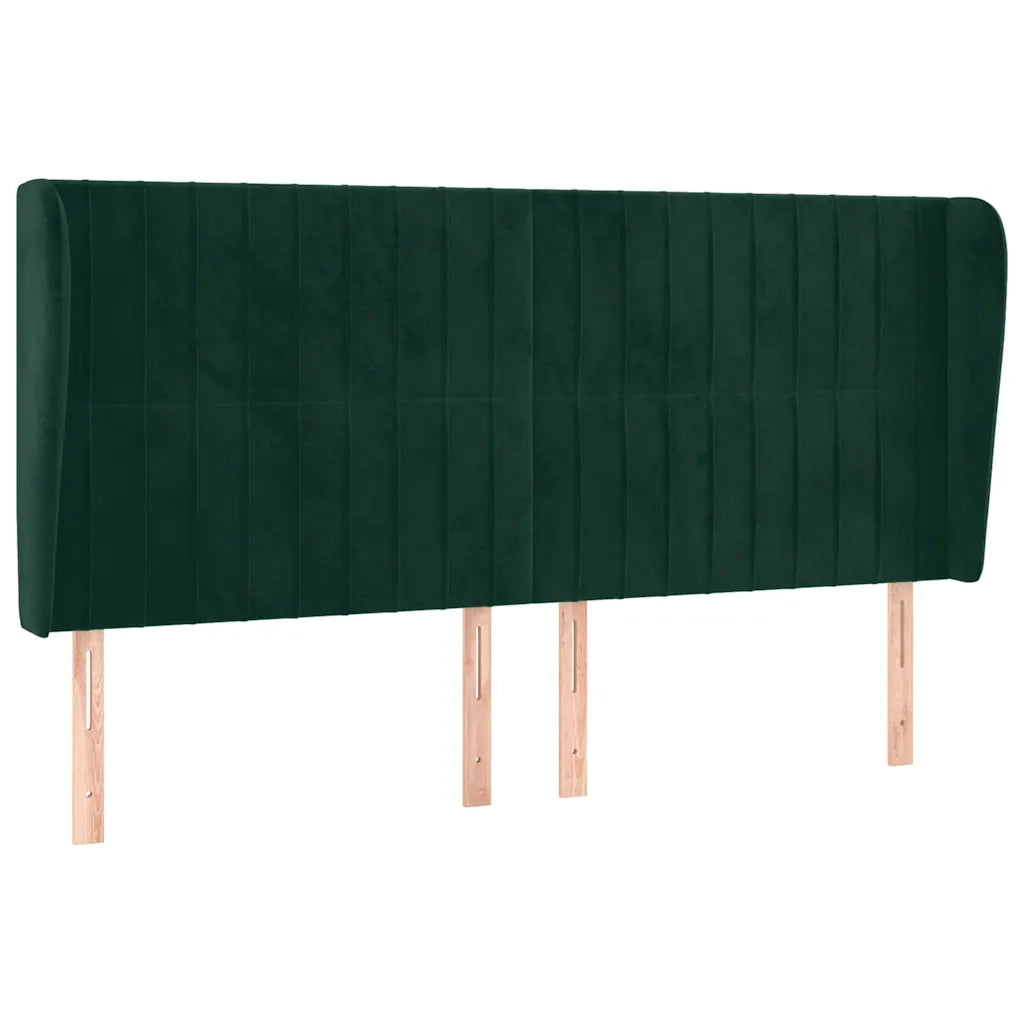 Testiera ad Orecchio Verde Scuro 183x23x118/128cm in Vellutocod mxl 97686