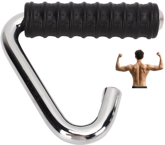 Manubrio Fitness Universale a C con Rivestimento in Gomma e Acciaio - Lunghezza 13,3 cm - Serraggio Serrato - Resistente allo Sfregio