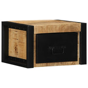 Comodino 40x35x25 cm in Legno Grezzo Massello di Mango