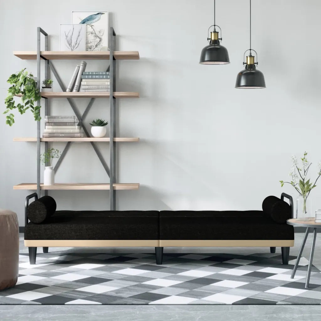 Divano letto | Sof¨¤ letto | Letto singolo con Braccioli Nero in Tessuto