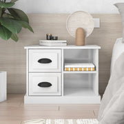 Comodino Bianco Lucido 60x35,5x45 cm 816370