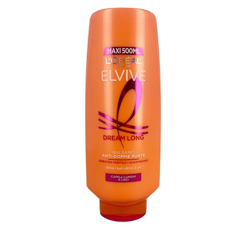 L'OREAL PARIS ELVIVE BALSAMO ANTI DOPPIE-PUNTE CON KERATINA VEGETALE E OLIO DI RICINO PER CAPELLI LUNGHI E LISCI 500 ML