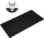 Mat di accostamento antiscivolo 30 x 15 cm - Mat di cucina - Mat per bar - Asciuga velocemente - Nero - Adatto per angoli cucina e bar