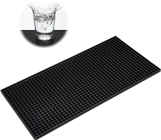 Mat di accostamento antiscivolo 30 x 15 cm - Mat di cucina - Mat per bar - Asciuga velocemente - Nero - Adatto per angoli cucina e bar