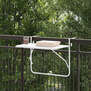 Tavolo Appeso da Balcone Bianco 60 x 39 x 65 cm Acciaio 42008074